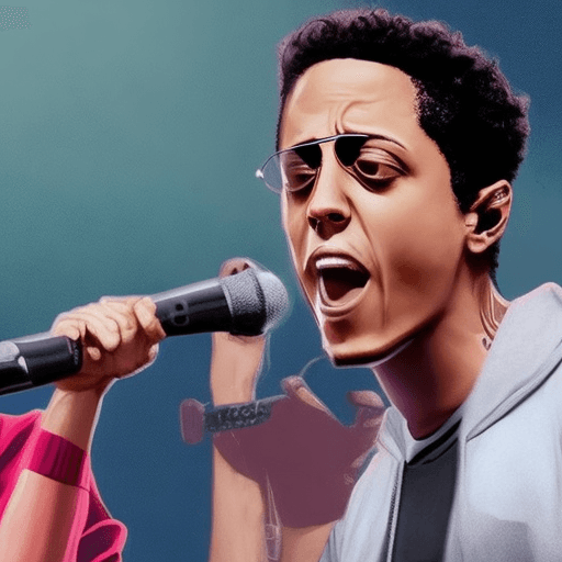 AI generated: Canserbero singing with Bruno Mars, hyperrealistic