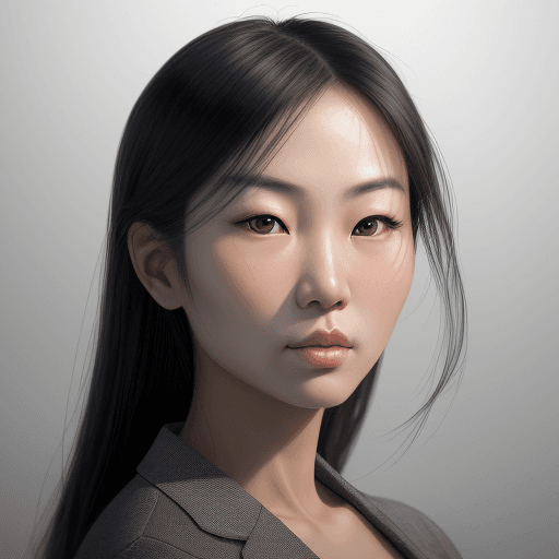 AI generated: Create a realistic portrait of an asian women. The portrait should capture her likeness with attenti...