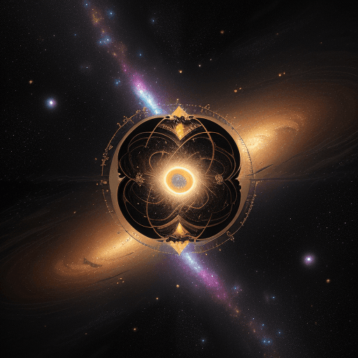 AI generated: black silver gold color scheme, ayahuasca, trending on artstation, emotional, galactic nebula astral...