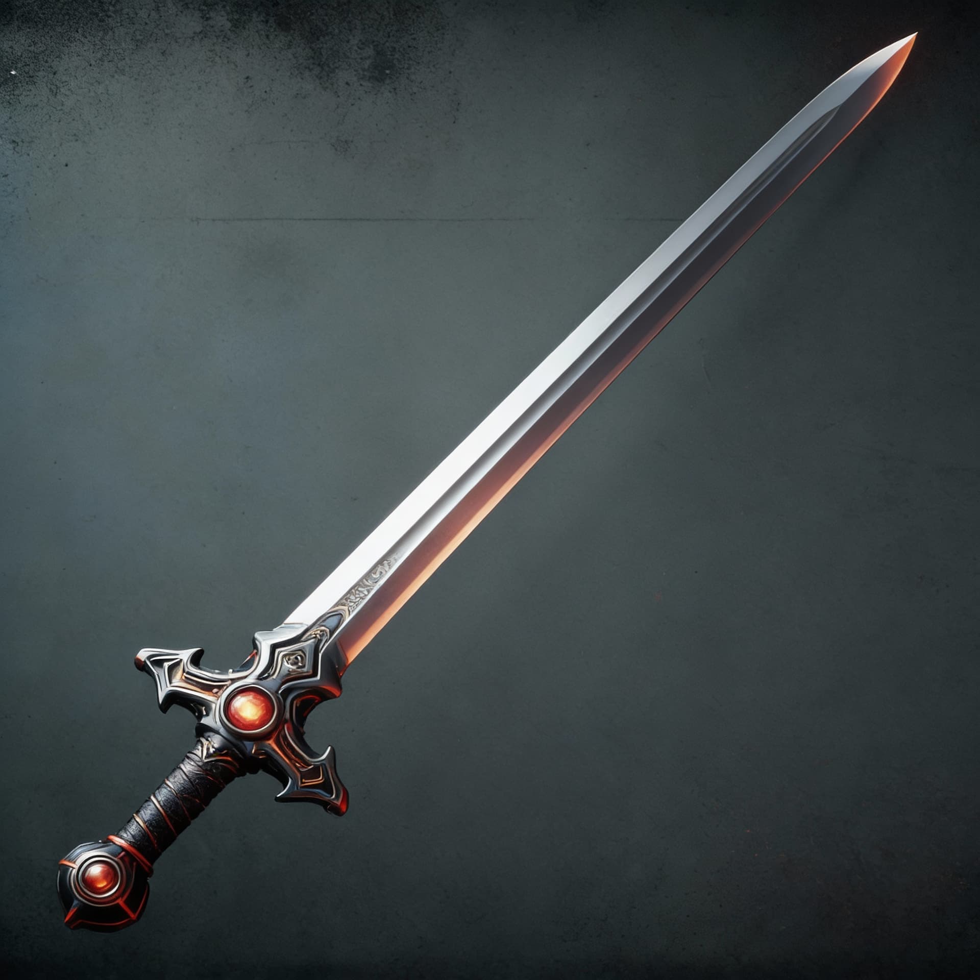 AI generated: Create long swords and give a display to showcase the sword's beauty and design. Show it from tip to...