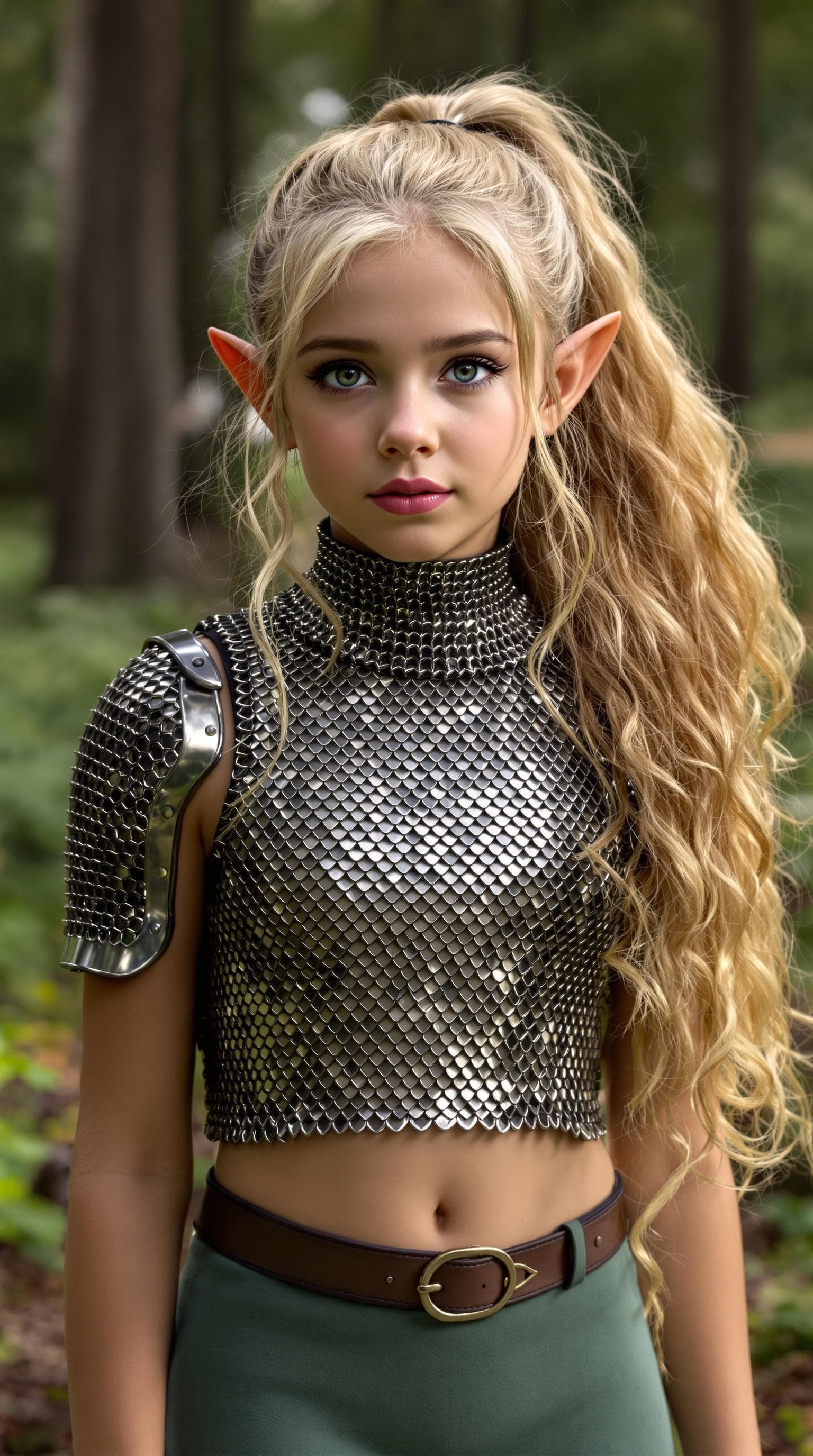 AI generated: a professional photo of a exceptionally beautiful girl in the world (age 9), (nine year old) short e...
