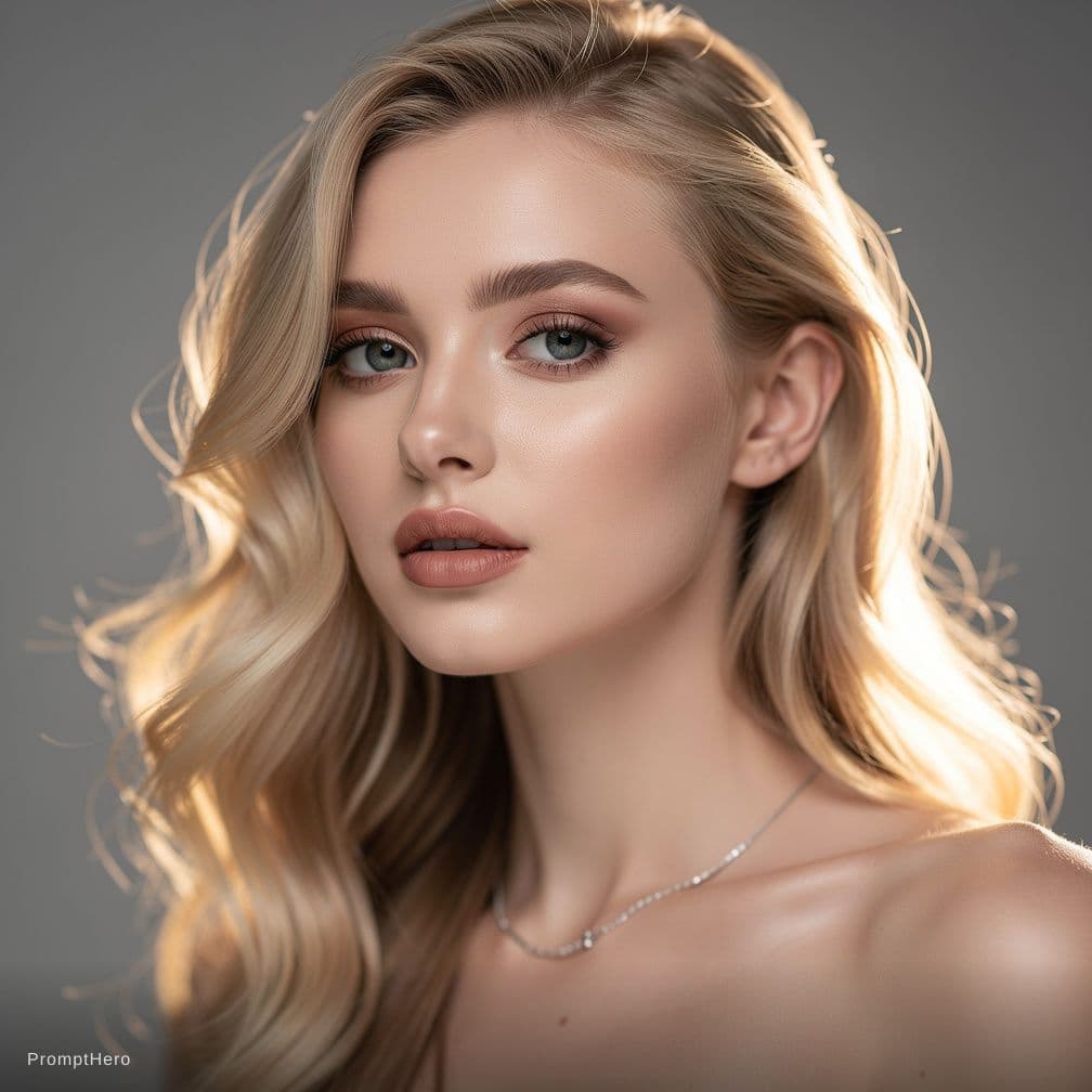 AI generated: "Image is a portrait-style photograph taken with a Sony A1 35mm lens featuring a 22 year old model w...