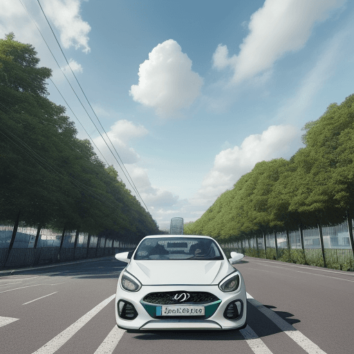 AI generated: Hyper realistic go pro cam, road surrounded by city ​​environment and roads, clear and blue sky with...