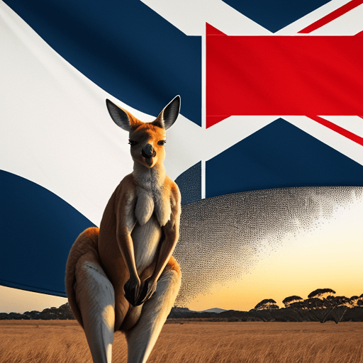AI generated: "Capture the essence of Australia with an image featuring a majestic kangaroo proudly standing in fr...