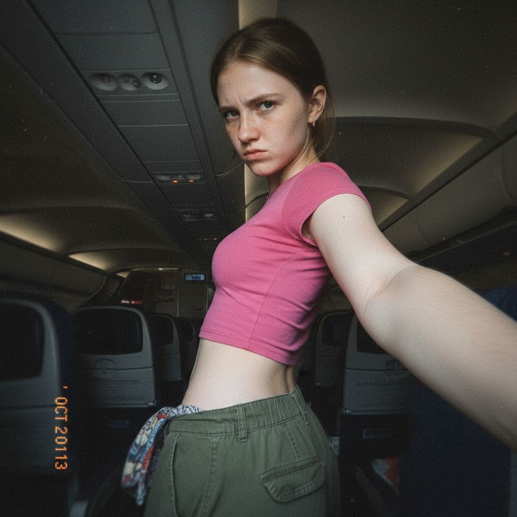 AI generated: A lo-fi 2010s iPhone selfie ofa casual girl, no clear subject or specific composition—just a casual,...