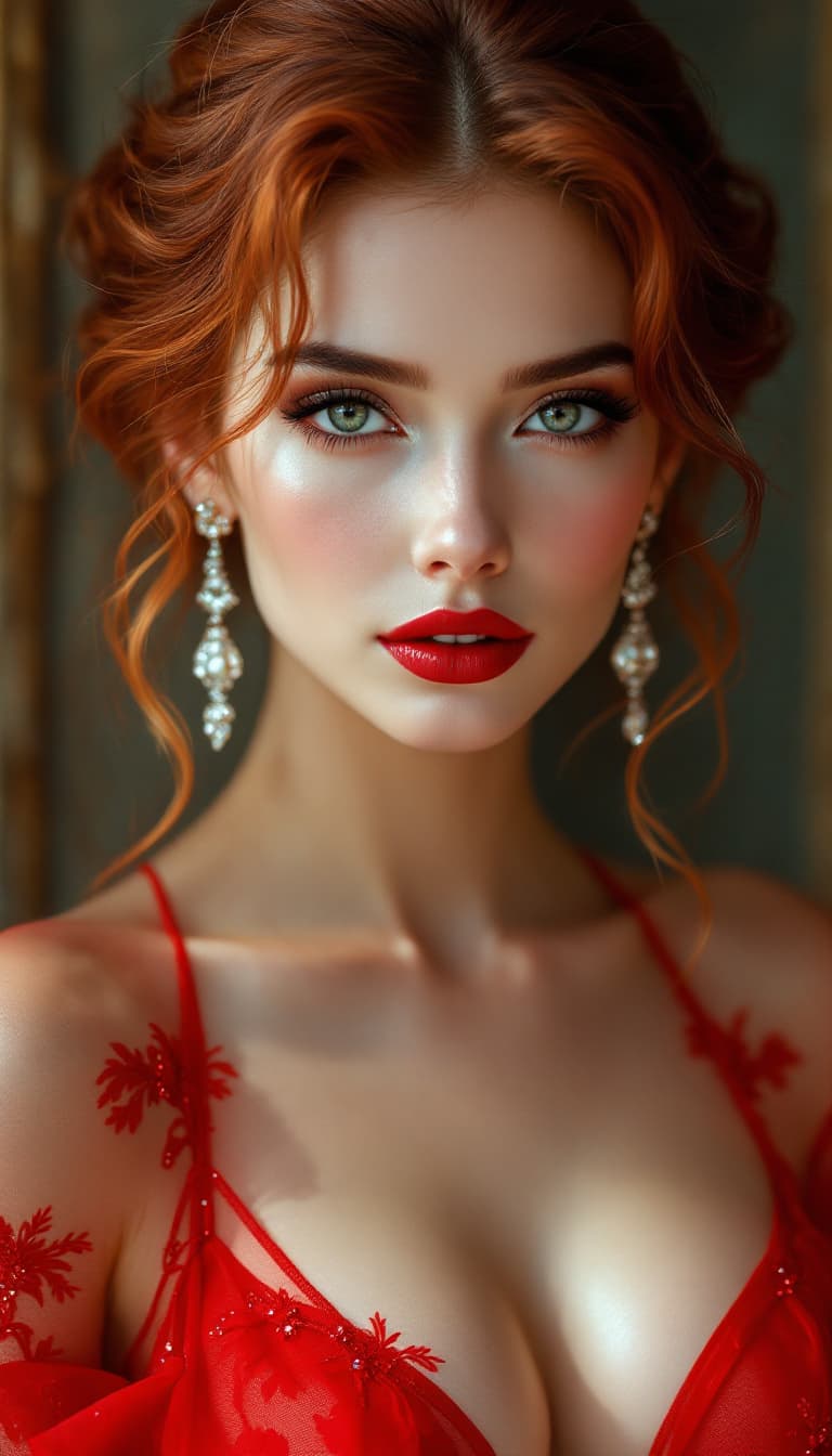 AI generated: A full body portrait of a breathtakingly elegant woman with ethereal beauty, her deep, expressive ey...