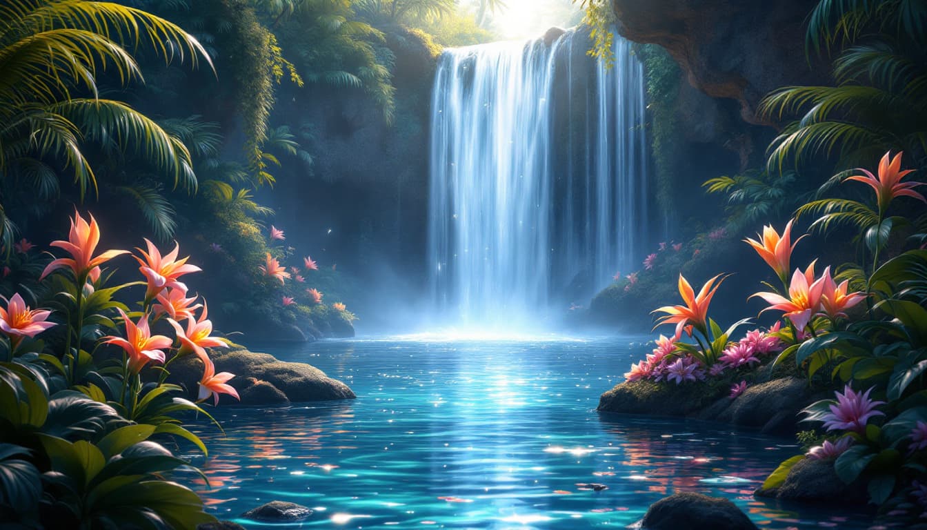 AI generated: depicting an intimate, dreamlike portrait in an anime semi realistic style, of the paradise lagoon's...