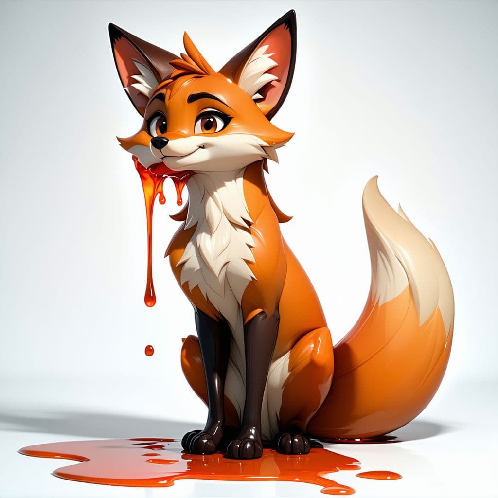 AI generated: High resolution photography of naked anthro fox spreading her dripping pussy 