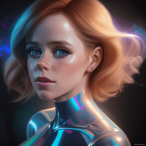 AI generated: amy mcadams | holographic photography shoots, in the style of tanya shatseva, daz3d, street pop, lum...