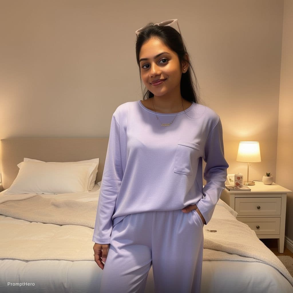 AI generated: Show her in bra and thongs in bedroom 