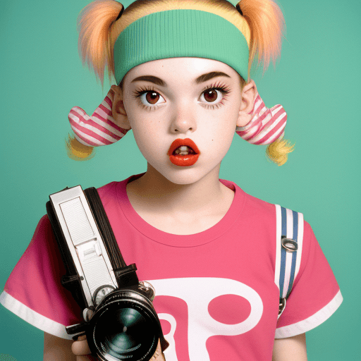 AI generated: Kooky portraits of 90’s mall teens in retro clothing, shot on mamiya
