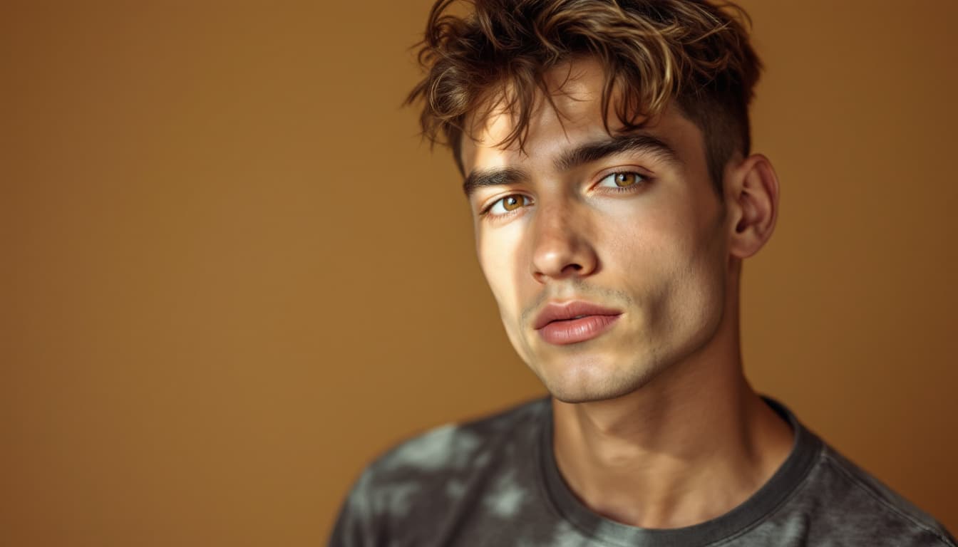 AI generated: Un joven varón de 25-30 años con una apariencia carismática y moderna. Su cabello es corto, ligerame...