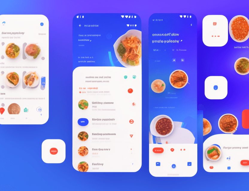 AI generated: modern android ui/ux design of a food delivery app, professional ui design, award winning, figma