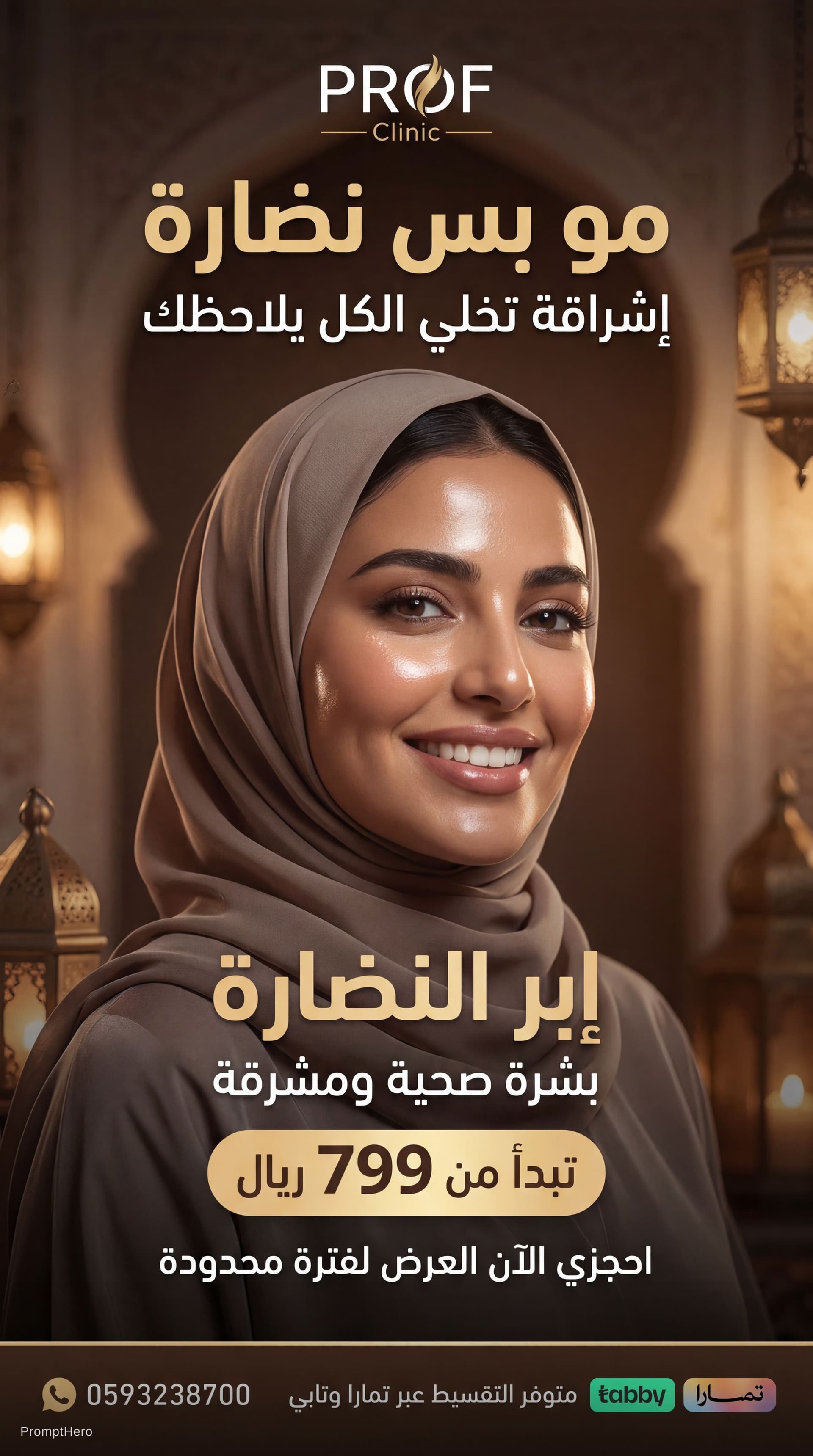 AI generated: Ultra high-end skincare advertisement, glossy beauty campaign, cinematic lighting, luxury Saudi bran...