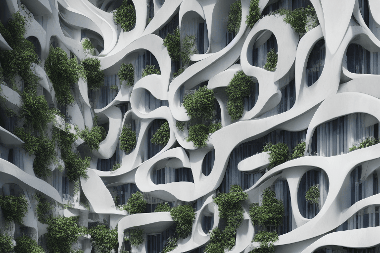AI generated: modern architecture, modern design, architectural photography, post apocalyptic Hanseatic, vertical ...