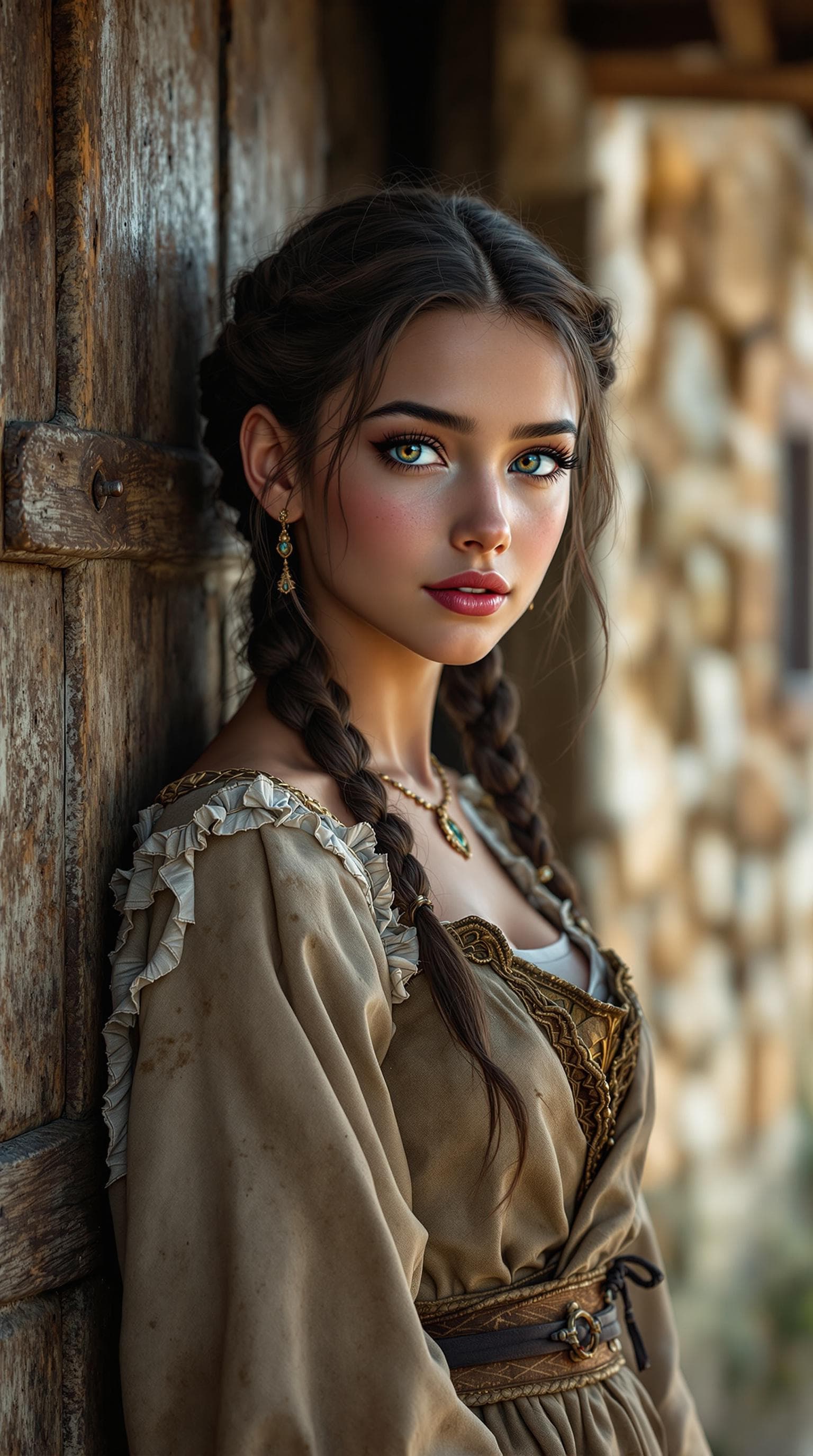 AI generated: A stunning professional photograph of the most beautiful girl in the world, a seventh-grader, depict...