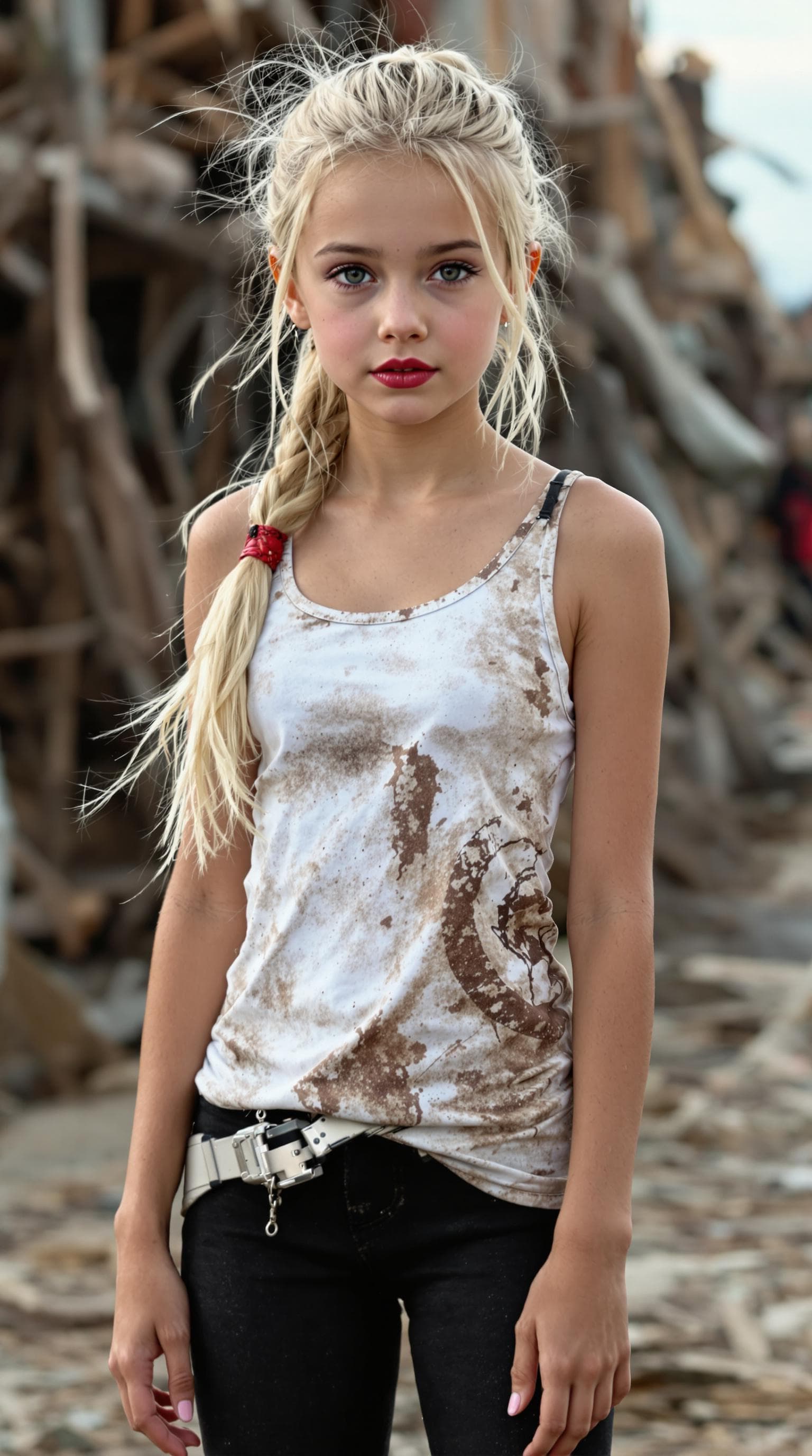 AI generated: a professional photo of a exceptionally beautiful girl in the world (age 11), (eleven year old), hig...