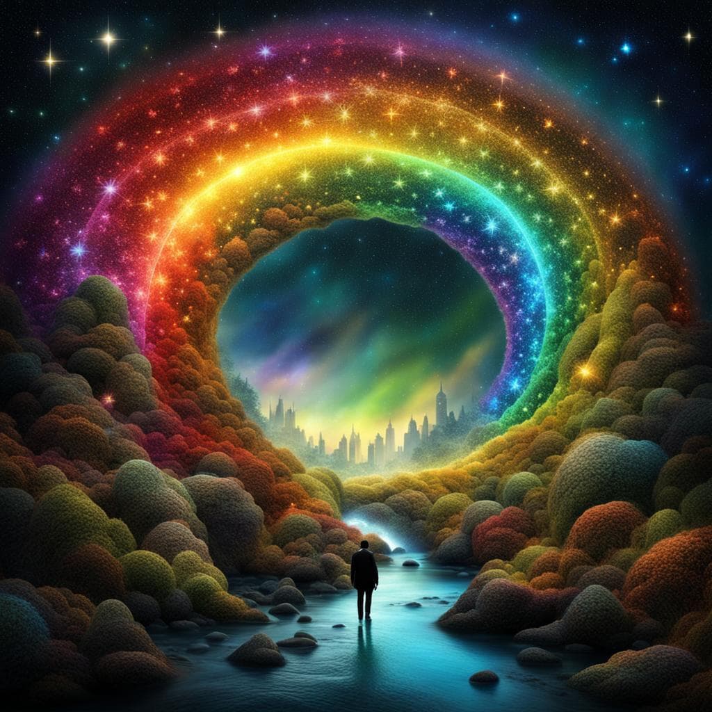 AI generated: By Alexander Jansson || Amazing breathtaking surrealism, optical illusion surreal image of an intric...