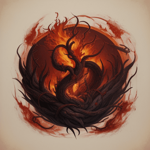AI generated: vines, blood and fire