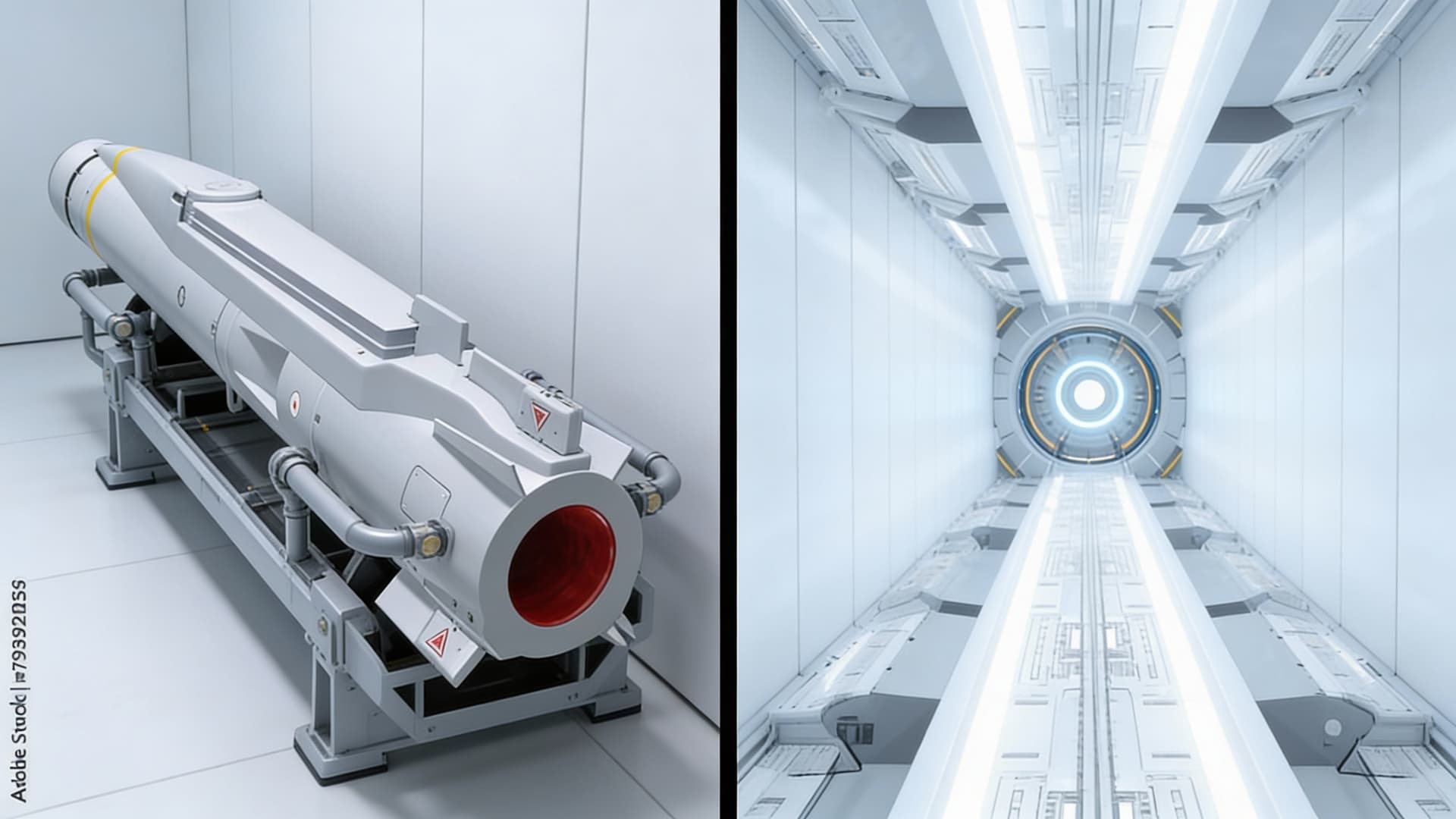 AI generated: Create the Torpedo Launch Conduit. Reference Image one is the orpedo Launcher end of the Conduit. Re...
