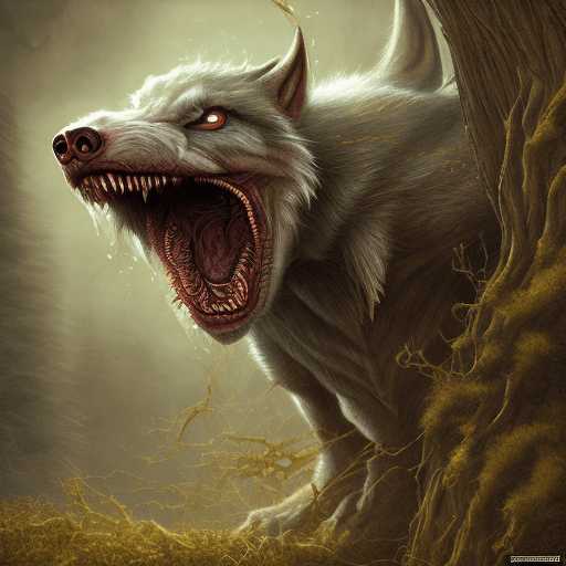 AI generated: Hyper realistic werewolf, in the style of lovecraftian horror