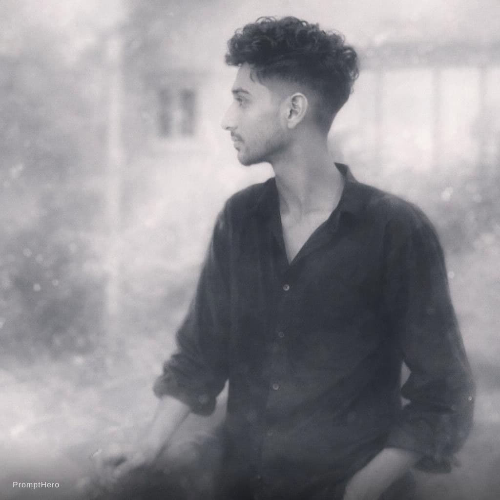AI generated: blurry image of a Boy , in the style of minimalist beauty, androgynous, light black, mote kei, seren...