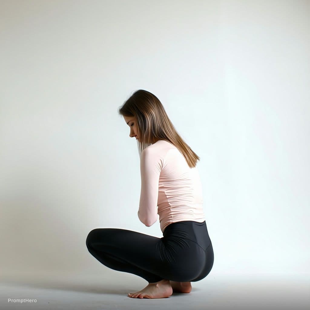 AI generated: slow. woman kneeling from behind. slow.