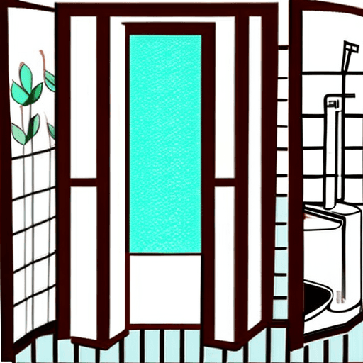 AI generated: girl with long hair standing in a bathroom next to a sink, she has olive brown skin, inspired by Pen...