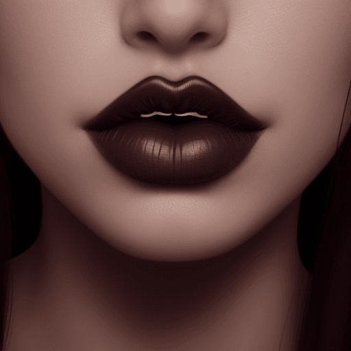 AI generated: Hyper realistic lips, dark maroon lipstick