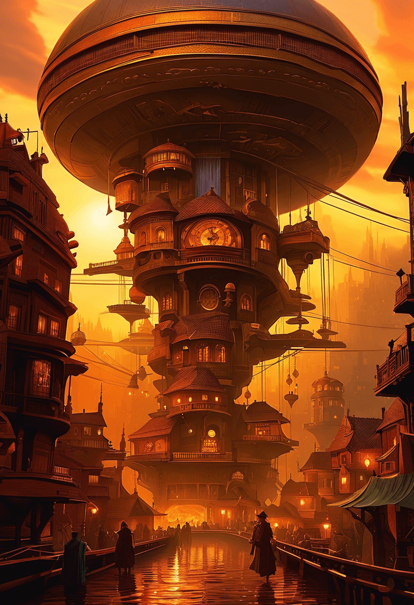 AI generated: ((Steampunk)), ((dystopian art, bladerunner art, dark fantasy)), cogsworth, hyper detailed masterpie...