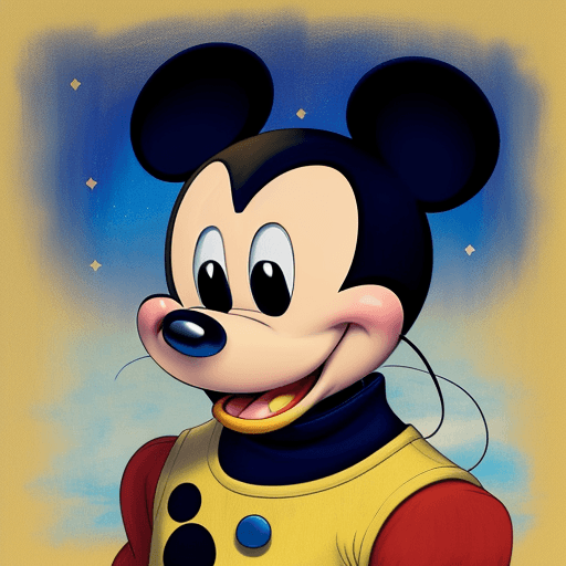 AI generated: Mickey Mouse as a Vincent Vang Gogh 

