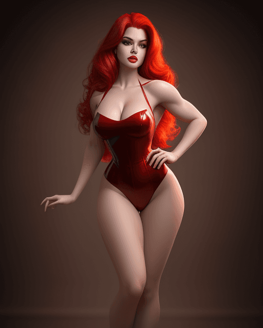 AI generated: Jessica Rabbit beautiful charismatic girl,athletic body, gorgeous figure, interesting shapes, full b...