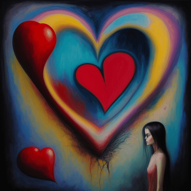 AI generated: Expressionism, surreal art, heart