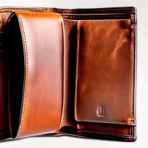 AI generated: An open leather wallet with no cash or credit cards inside