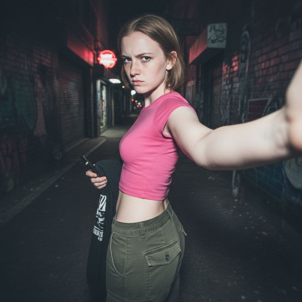 AI generated: A lo-fi 2010s iPhone selfie ofa casual girl, no clear subject or specific composition—just a casual,...