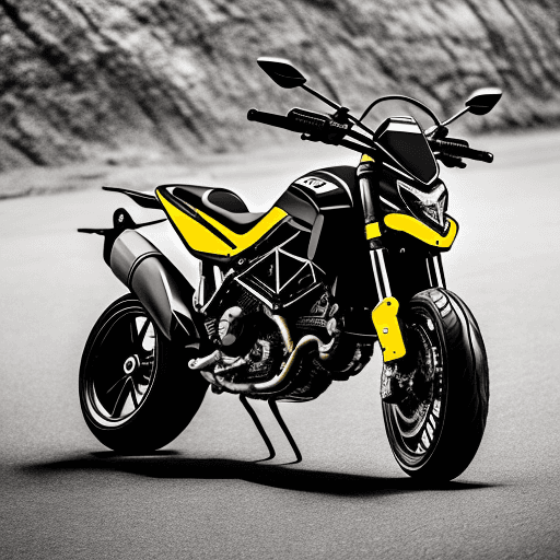 AI generated: AVANT-GARDE Ducati hypermotard  all black and gold, TIFF file 