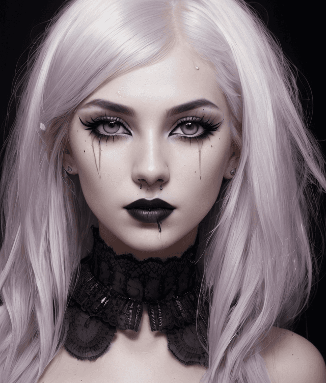 AI generated: ((full-length portrait:1.6)), {Jeanette Voerman} 18 y.o. , vampire the masquerade bloodlines, [ (sme...
