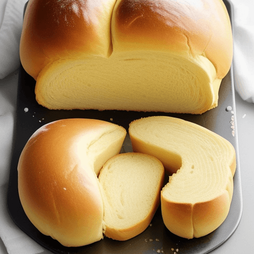 AI generated: Brioche bun sliced from side to split in two and butter evenly spread on both 