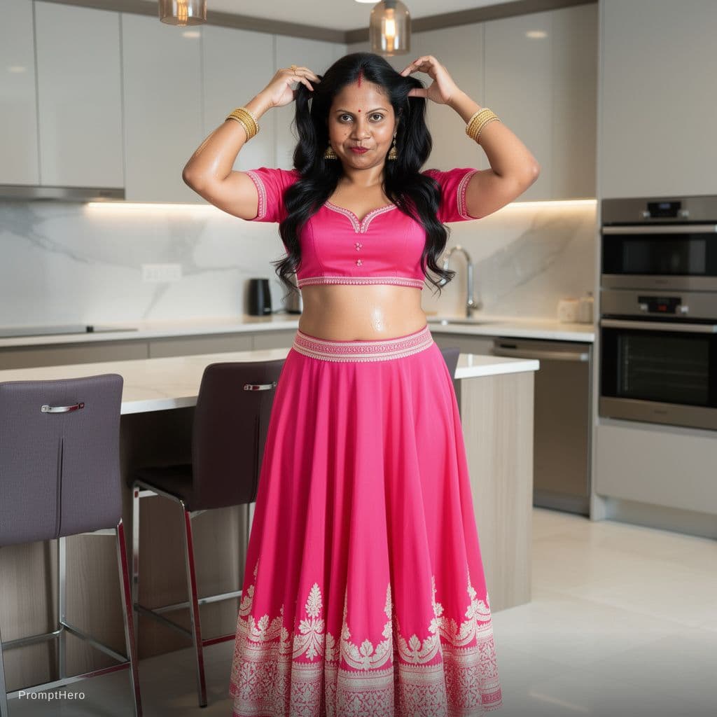 AI generated: Use the women in image, full body view from head to toe, no cropping whatsoever, complete legs and f...