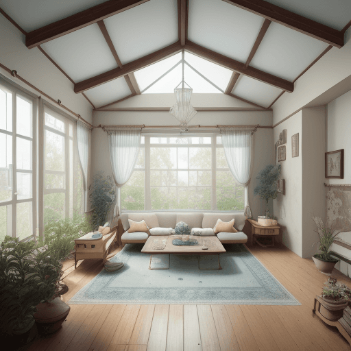 AI generated: High resolution photography interior design, dreamy sunken living room conversation pit, wooden floo...