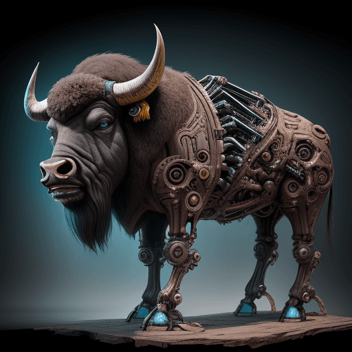 AI generated: Biomechanical buffalo