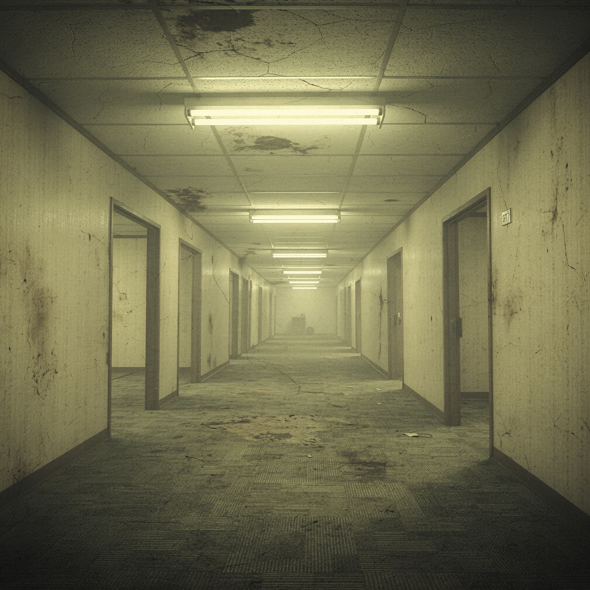 AI generated: backrooms, liminal space