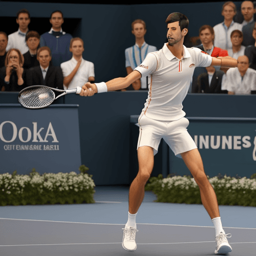 AI generated:  Novak Djokovic marche aux cotés de jesus chist