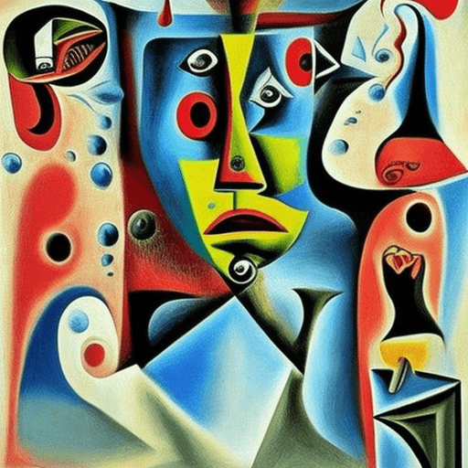 AI generated: surrealist painting by Pablo Picasso, striking and bizarre images, dripping, melting --q 2 --s 750 -...