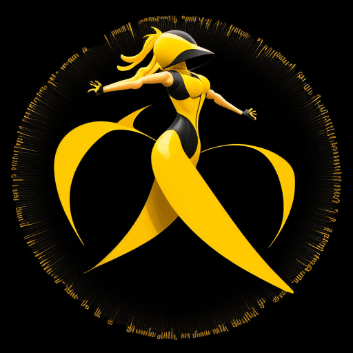 AI generated: Make a logo with a black background and a yellow figure. So that there is solidity and association r...