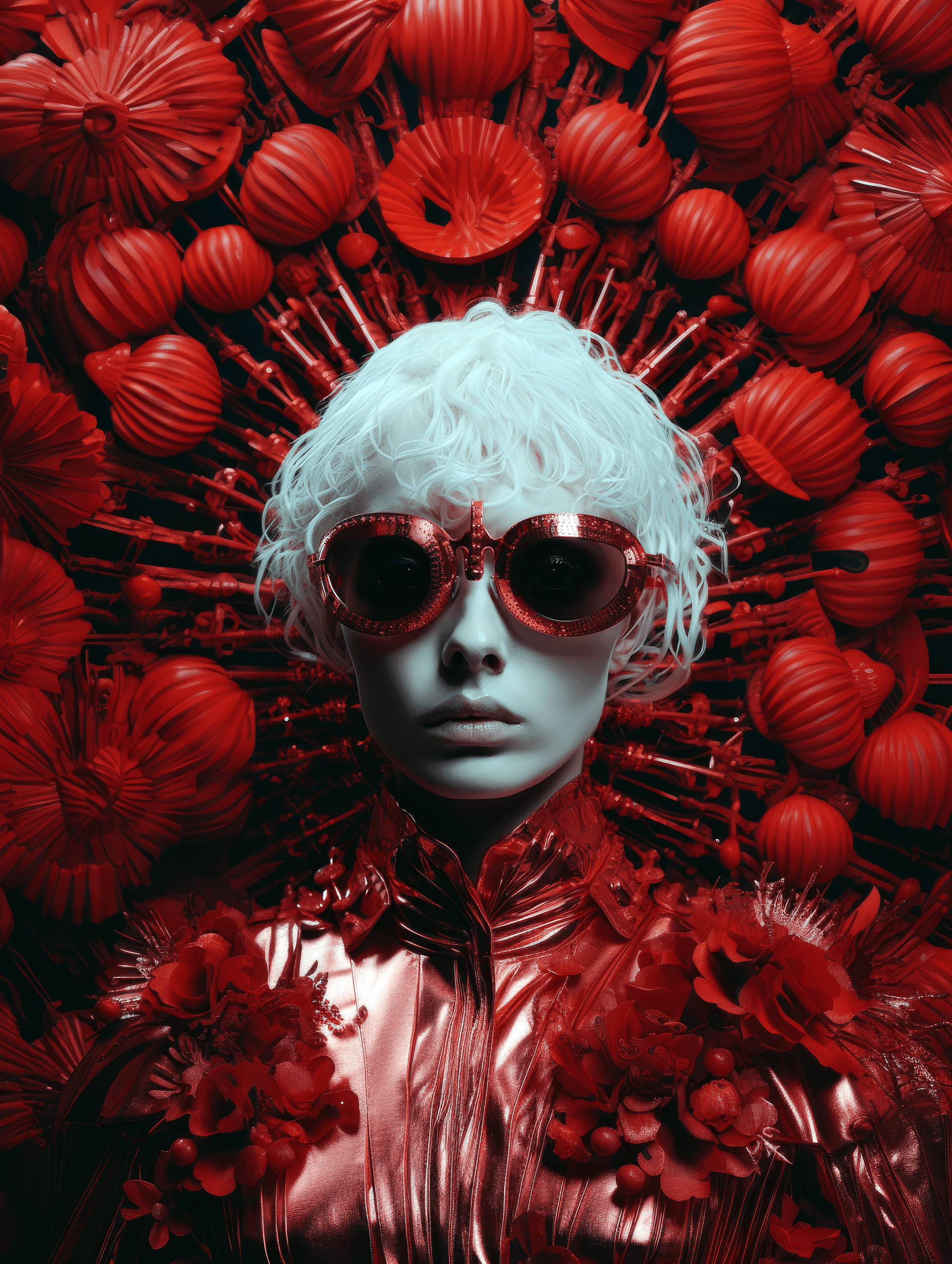 AI generated: edward scissorhands in el faraday's 'horsewoman', by jared leff and, in the style of petra cortright...