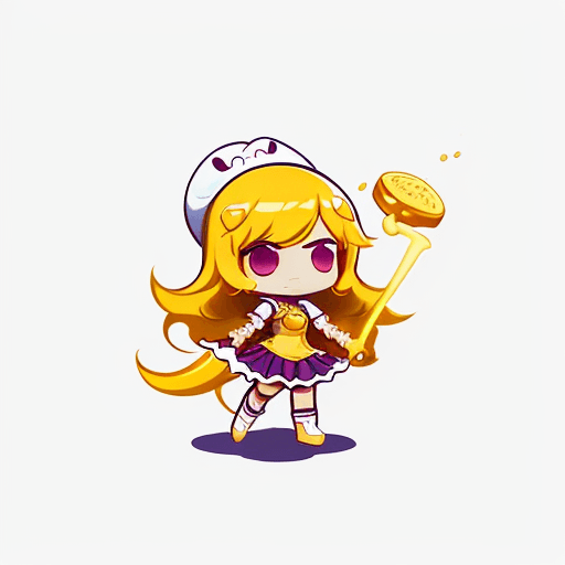 AI generated: best quality, illustration, 1girl, golden cheese, white background, simple background, cookierun, so...
