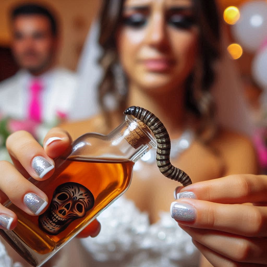 AI generated: On a bachelorette party in Mexico, the historical tradition is for the maid of honor to eat the worm...