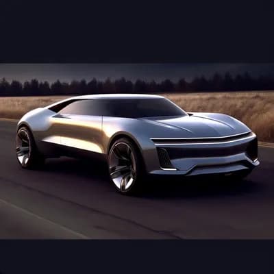 AI generated video: 360 pan of a concept car