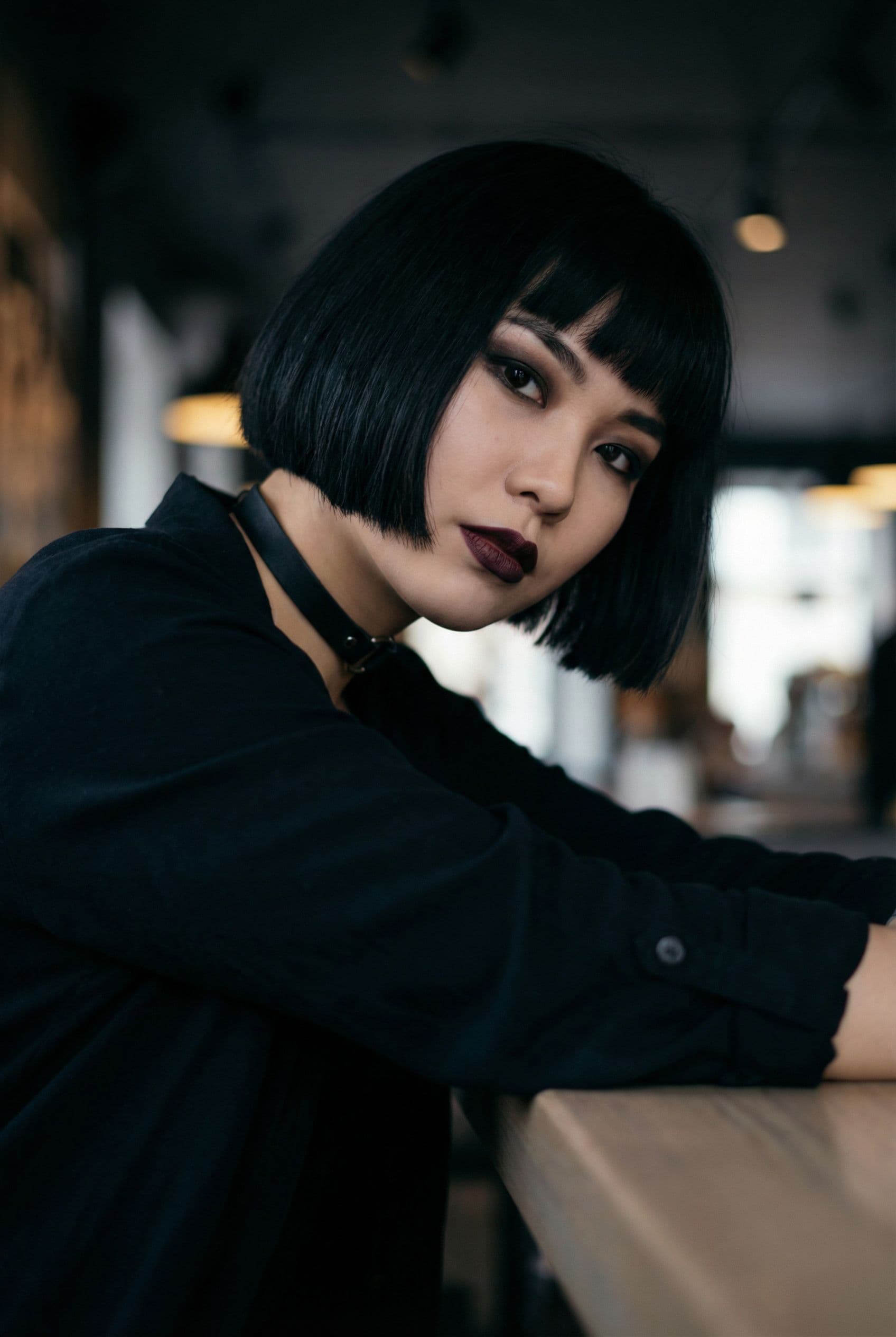 AI generated: Eurasian woman sucking dick, blowjob, dick inside mouth, 20yo, naked, goth look, sqaure cut shortbob...